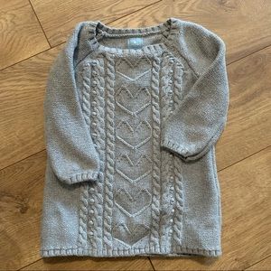 Gray Baby Gap Sweater Dress with hearts 18m
